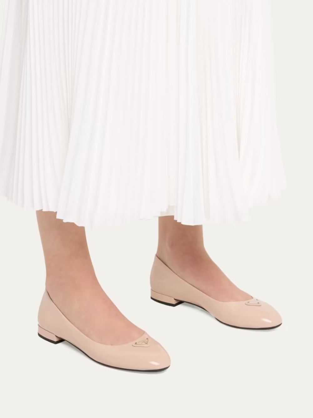 Prada Blush Patent Leather Ballet Flats